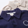 thumbnail image 5 of FINALGANG Toddler Boys Girls Solid Color Letter Print Polo Shirt Set Short Sleeve Button Down Casual Top Loose Fit Shorts Two Piece Outfit For Summer Daily Wear Trendy Outfit, 5 of 8