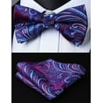 thumbnail image 5 of HISDERN Bow Ties for Men Pre-tied Paisley Bow Ties Pocket Square Set Men's Bowtie Wedding Party, 5 of 7