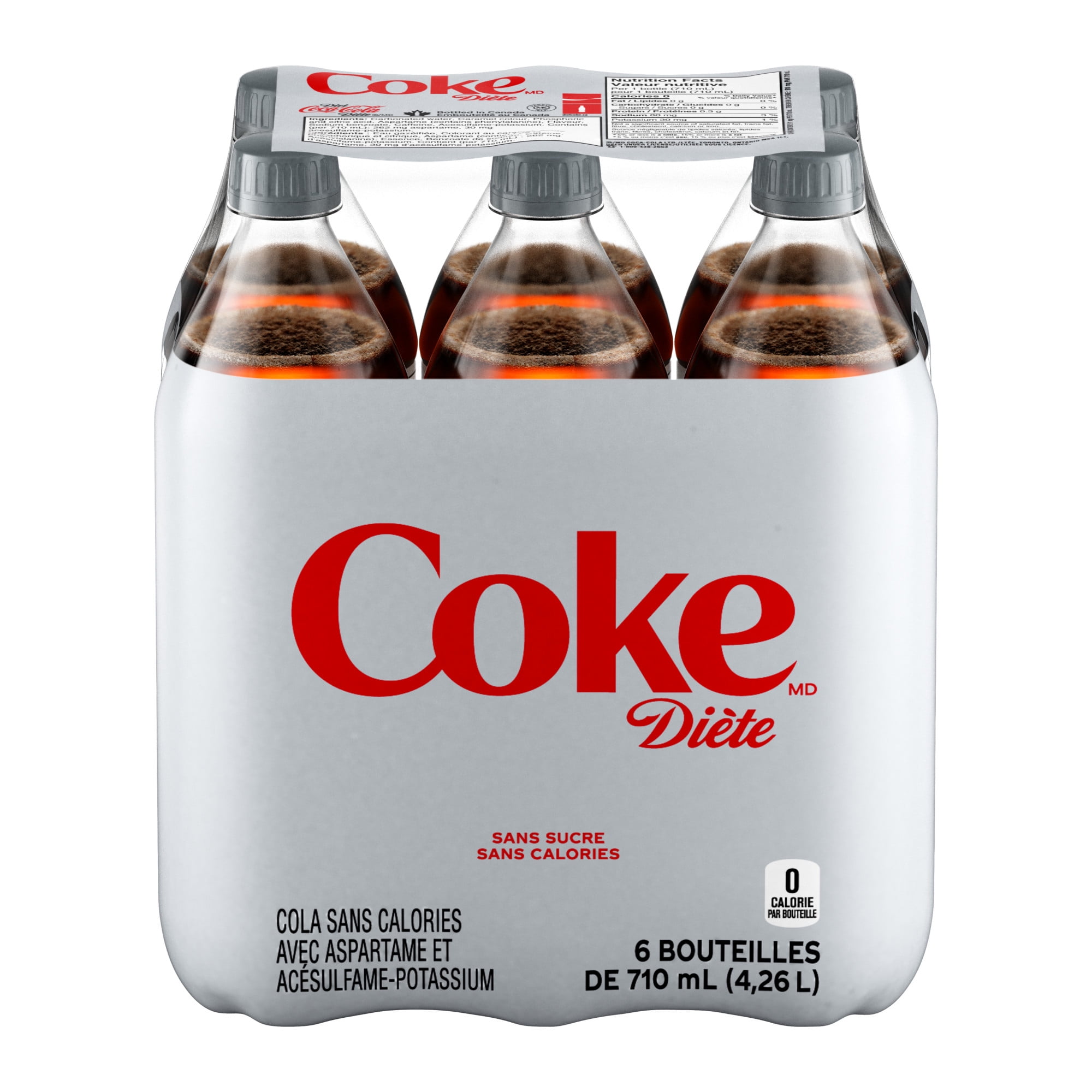 Coke Diète Bouteilles, 710 mL, 6 Pack 6 x 710 mL
