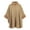 Khaki, variant on Vintage Loose Ponchos Capes Coat with Plush Collar Cardigan Shawl Wrap for Women