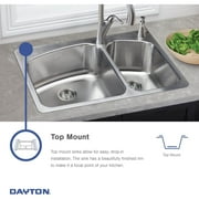 Elkay Dayton Stainless Steel 33 x 22 x 6-9/16, Equal Double Bowl Drop-in Sink