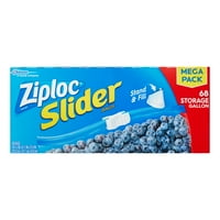 Ziploc Slider Storage Bags, Gallon, 68 Ct