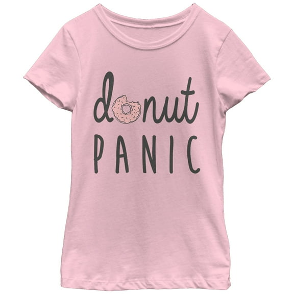 Girl's CHIN UP Donut Panic Graphic Tee Light Pink Medium
