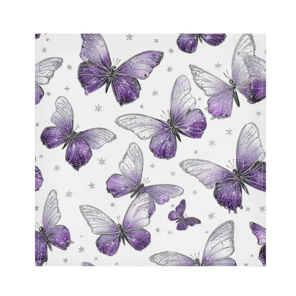 1 Pack 20'' x20" Satin Table Napkins Dinner Napkins for wedding Party Decoration events Lavender-colored Butterfly Pattern
