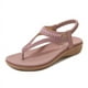 thumbnail image 1 of Sandalias para mujer con suela de goma blanda con cuentas elásticas, 1 of 7