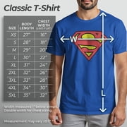 Mens Superman Logo Classic Graphic Tee Royal Blue Medium