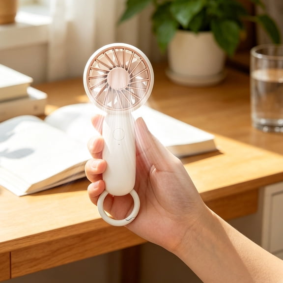 Cevemin Pocket Mini USB Rechargeable Fan With Carabiner Super Quiet Strong Wind Outdoor Portable Fan
