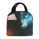 thumbnail image 1 of Easygdp Red And Blue Fire Cat Bolsa Térmica Premium - Tela Oxford Impermeable, Gran Capacidad, Bolsillo Frontal, Unisex para Trabajo, Escuela, Actividades al Aire Libre y Picnics, 1 of 8