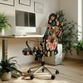 thumbnail image 3 of HELLHERO Boho Mandala Flower Print Desk Chair Cover, Highland Cattle Print Computer Chair Seat Covers Anti Scratch, Spandex Office Chairs Slipcover, Black, 3 of 7