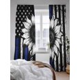 thumbnail image 3 of Sheer Curtains 96 Inches Long 2 Panels Set for Living Room, American Flag Semi Sheer Curtains for Windows, Farmhouse Sunflowers Shabby Chic Country Black Blue Voile Window Treatments Curtain, 3 of 7