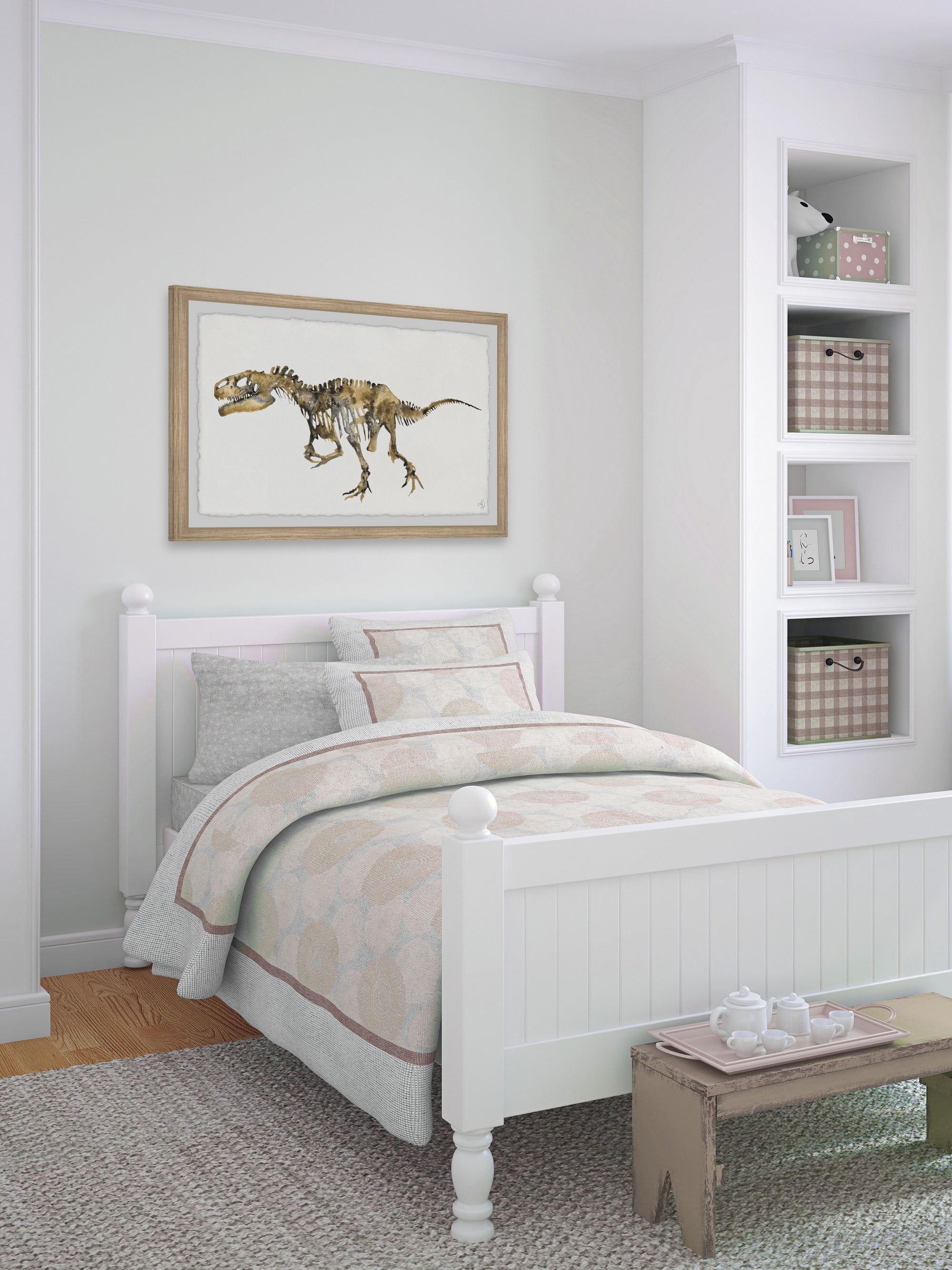 Marmont Hill Tyrant Lizard Skeleton Framed Wall Art, 24.00" x 1.50"