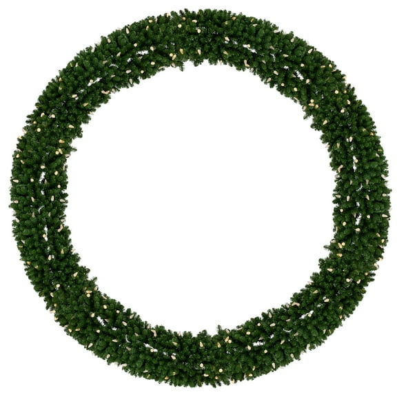 Pre-Lit Giant Commercial Pine Wreath - 12' - LED C9 Warm White Lights