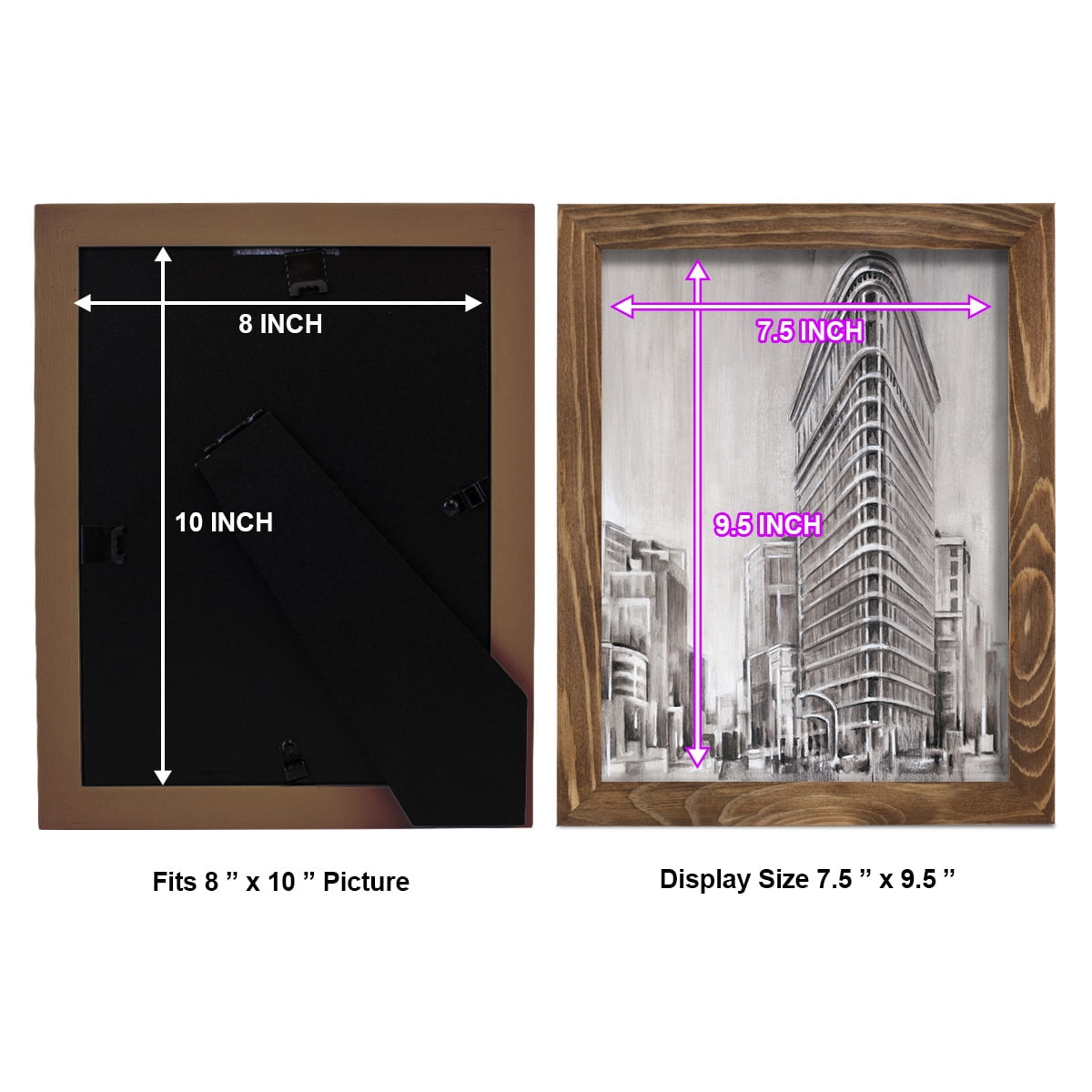 Art Deco Cityscape II -Framed Print w/glass-Walnut