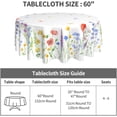 thumbnail image 5 of Spring Flower Tablecloth Round 60 Inch Wildflower Spring Summer Seasonal Table Cloth Washable Spillproof Wrinkle Resistant Fabric Table Cover for Indoor Outdoor Kitchen Dinning, 5 of 6