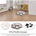 thumbnail image 4 of Fluffy Shag Rug for Living Room or Bedroom - Cat Paw Pattern, Gray, 4 of 5