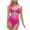 Hot Pink, variant on Wyobmus Women's Swimsuit High Waisted 2 Piece Bikini Set Spaghetti Strap Bow Contrast Trim Bathing Suit Beach Swimwear Black