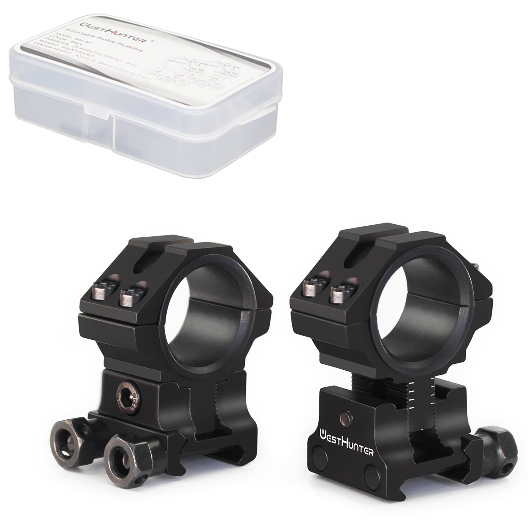WestHunter Optics Offset Cantilever Picatinny Scope Mount 1/30mm Medium Profile One Piece Scope Dual Rings with Bubble Level 