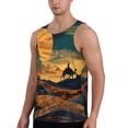 thumbnail image 2 of Yiaed Sunset Desert Journey Print Mens Compression Shirt Slimming Body Shaper Vest Workout Tank Tops Abs Abdomen Undershirts-Small, 2 of 7