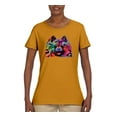 thumbnail image 2 of Cute and Colorful Pomeranian Dog Animal Lover Womens Graphic T-Shirt, Gold, Medium, 2 of 3