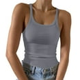 thumbnail image 1 of Ketyyh-chn99 Hauts pour Femmes Y2k Hauts Courts T-Shirts à Col Rond Été Sans Manches Coupe Ample Tunique Haut Basique Gris,P, 1 of 5