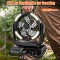 thumbnail image 7 of ASTRAEA Portable Camping Fan, 20000mAh Battery Powered Tent Fan with Light & Remote for Indoor Outdoor Tent Travel Fishing, Black, 7 of 7