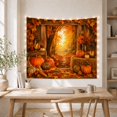 thumbnail image 5 of Wooden Planks Weathered with Structure Resembles Doorway, Cozy Farmhouse for Farmhouse Decor Lovers, Wall Decor, Halloween Gift, Tapestry Wall Hanging for Dorm and Living Room, 5 of 7
