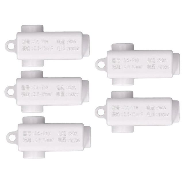 5 uds. Conector de cable divisor en T sin cables, juego de bloque de terminales de tornillo empalmador tipo T, juego de cables tipo T de alta potencia retardante de llama 1000V 80A ZK-T16