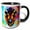 Black/White, variant on 3drose, Cool Bison Head Portrait, Colorful Background. Family-friendly Gift, 11oz Magic Transforming Mug