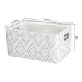 thumbnail image 3 of Mainstays Light Gray Diamond Canvas Fabric Decorative Storage Basket with Handles, 15 in x 8 in x 11 in, 3 of 9