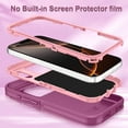 thumbnail image 2 of I-HONVA Compatible with iPhone 17 Pro Case,3-Layer Heavy Duty Drop Protection Anti-Slip Bumper Rugged Shockproof Dustproof Protection 6.3 inch Phone Case,Stripe Red Pink, 2 of 7