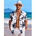 thumbnail image 3 of COOFANDY Mens Hawaiian Shirt Short Sleeve Button Down Shirt Summer Beach Shirt, 3 of 6