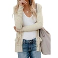 thumbnail image 4 of Hanerdun Women Button-Down Cardigan Sweaters Female Cardigan Outerwear Beige S, 4 of 5