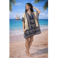 thumbnail image 3 of Women’s Short Viscose Kaftan – Bohemian Print | Lightweight, Stylish, Beachwear & Loungewear Cover Up | Free Size, 3 of 5