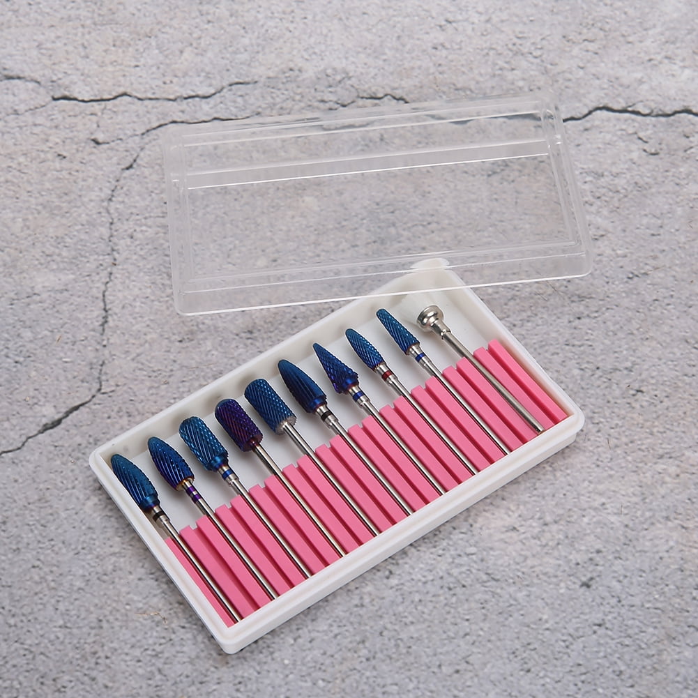 10Pcs Nail Grinding Head Nail Drill Bit Set Nail Polisher Accessory Manicure Tool Kit