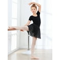 thumbnail image 3 of Stelle Girls' Sequin Chiffon Ballet Dance Skirt ,Elastic Waisted Sheer Dance Skate Over Scarf for Leotards Pull-on Half Dress,Black,10-12 Years, 3 of 6