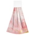 thumbnail image 7 of Dailycode Kitchen Wash Cloths with Hanging Loops Absorbent Absorbent Quick Drying Hand Towels, 2 Pack, Abstract Pink Gold Watercolor, 7 of 7