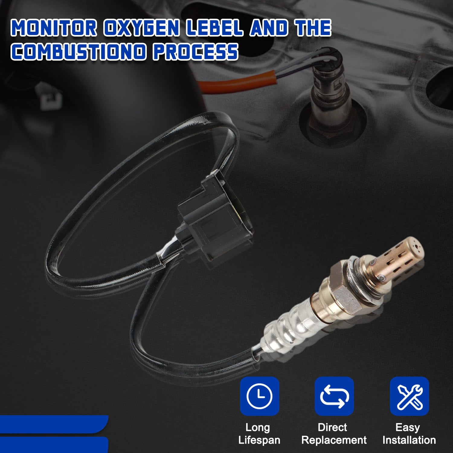 PANGOLIN 4Pcs Oxygen Sensors Fits for 2003-2012 Chrysler 300 Aspen Sebring, Caravan Charger Dakota, Ram 1500 2500 3500 Upstream & Downstream O2 Oxygen Sensor Replacement Part OE 234-4587, 234-4588