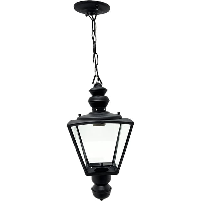 Lámpara De Techo Luz Ideal Farol Colgante 4 Lados Negro.