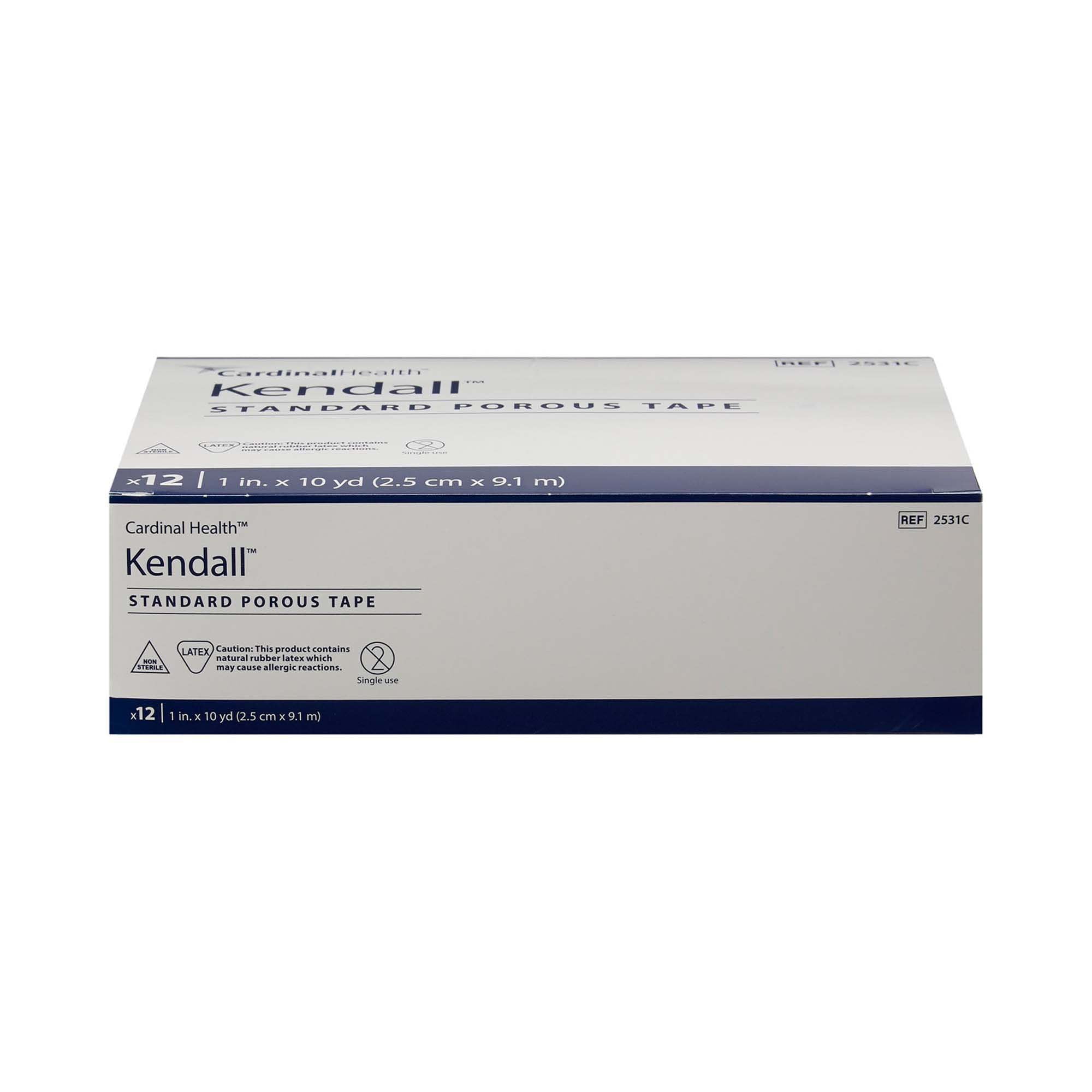 Kendall Standard Porous Cloth Medical Tape 1" x 10 yd 1 Box, 12 Rolls/Box 2531C