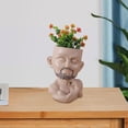 thumbnail image 2 of Maceta con cabeza de plantas Sharpla orificio de drenaje Beefcake Guy modelo cara, 2 of 8
