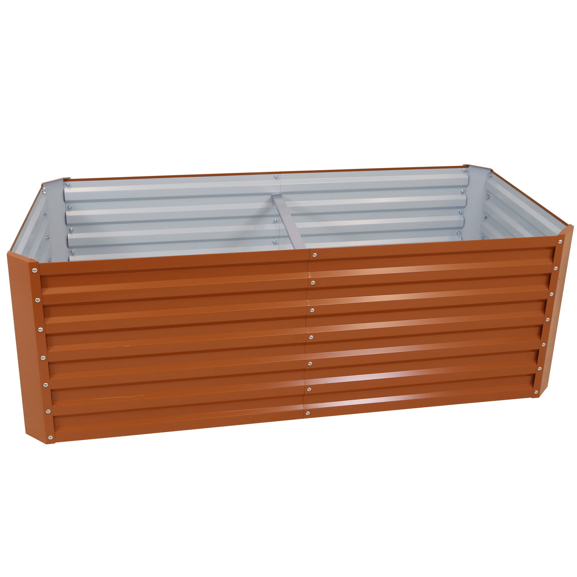 Sunnydaze 71" x 35.5" x 23.5" Rectangular Brown Galvalume Steel Raised Garden Bed