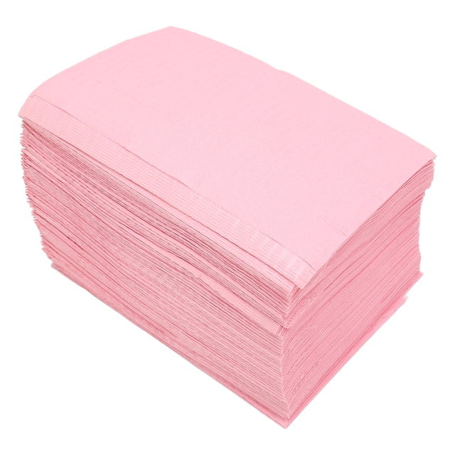 Accesorio para babero dental, 125 piezas Baberos dentales desechables de color rosa Baberos dentales desechables Babero para tatuajes Resultados impresionantes