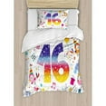 thumbnail image 3 of 16th Birthday Duvet Cover Set Queen Size, Cute Sweet Teenage Celebration Motif Hearts Balloon Bird Box Stars Design, Decorative 3 Piece Bedding Set with 2 Pillow Shams, Multicolor, by Ambesonne, 3 of 3