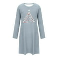 thumbnail image 6 of Fengactive Nightgown for Women Cute Christmas Tree Graphic Long Sleeve Dress Loose Crewneck Sleepwear Nightshirts, 6 of 6