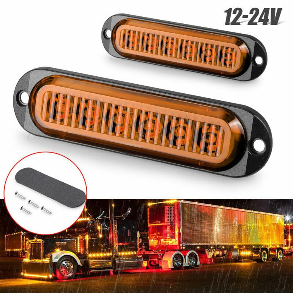 2x White 4.5" 20 LED Clearance Truck Trailer Side Marker Indicators Lights 24V