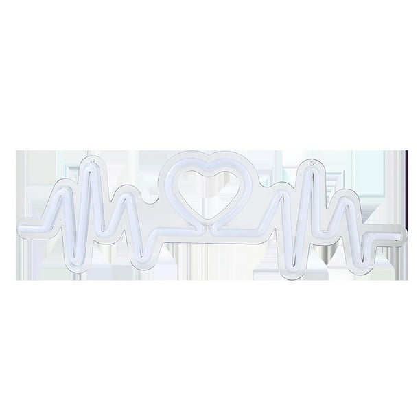 Moyic Electrocardiograma Latido del corazón Letrero de neón Luz Compacta Artística Alimentada por USB Lámpara de paisaje Decoración Luz de pared Iluminación navideña Numero 3 Moyic HA027577-03