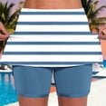 thumbnail image 5 of Skort Shorts Women, Striped Print High Waisted Golf Skirts with Pockets Athletic Casual Tennis Mini Skirt (S, Navy), 5 of 6