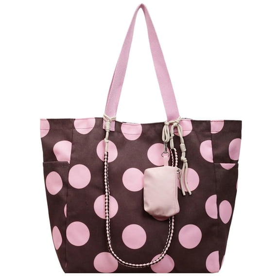 SHILINLANG Big Polka-Dot Tote Bag Women Cute Slouchy Hobo Bag Chill Shoulder Handbags Underarm Tote Purses Beach Vacation Work