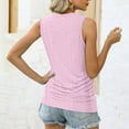 thumbnail image 5 of amkenre Ladies Summer Vest Tops Round Neck Sleeveless Solid Color Tank Casual Loose Trendy Simple Blouses Sale Clearance, 5 of 8