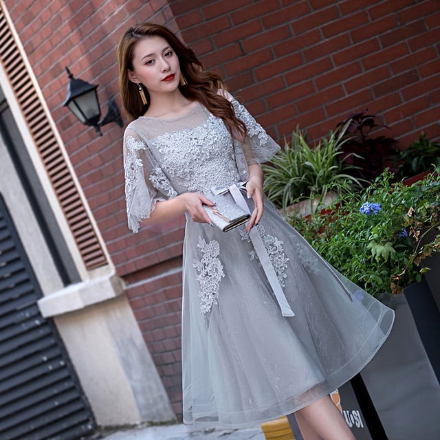 Vestido de noche de verano, vestido mediano exquisito, vestido adelgazante para mujer, adecuado para banquetes